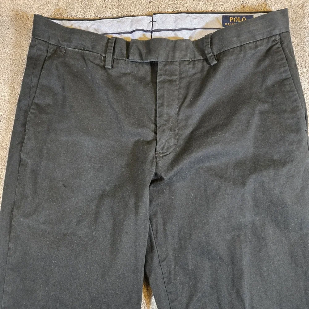 Polo Ralph Lauren Chino Pants‎ Mens 34x32 Black 100% Cotton Preppy